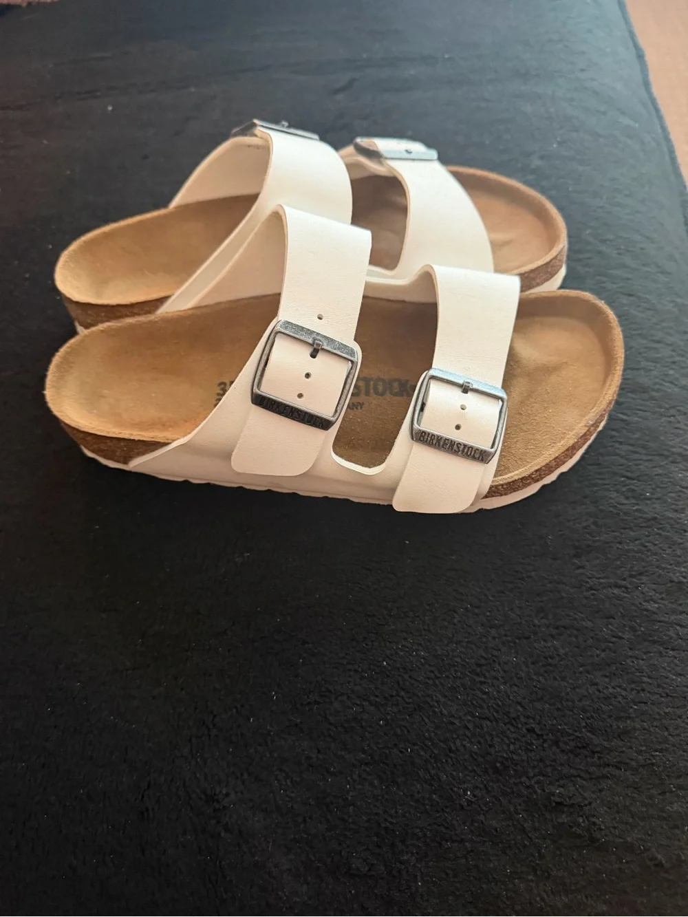 Birkenstock White Arizona Double-Buckle Sandals